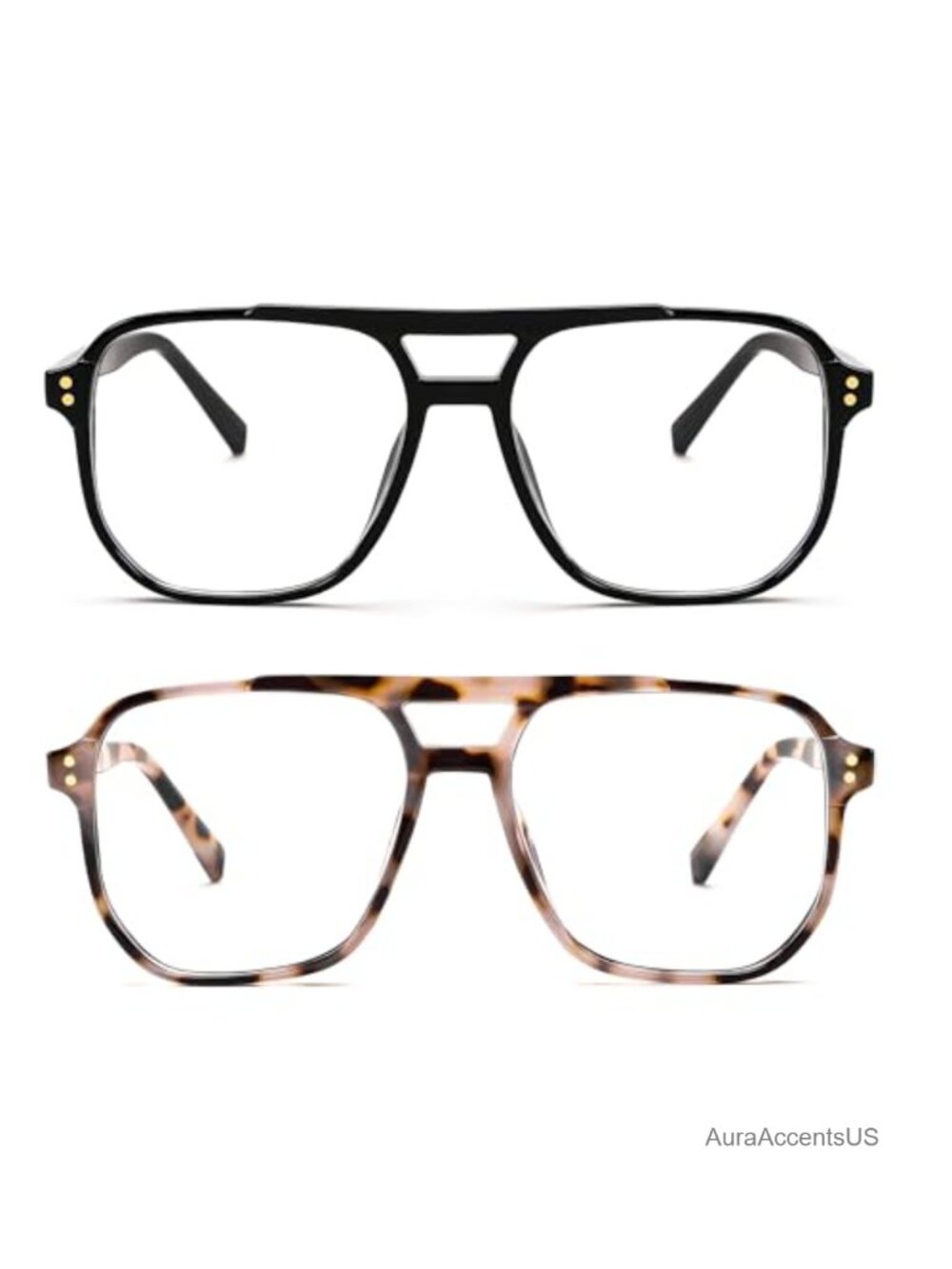 Oversized Pilot Square Blue Light Blocking Glasses Lightweight Computer Eyewear